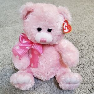 Ty Classic Pink Bear "Isabella" Stuffed Animal - Valentine's Day
